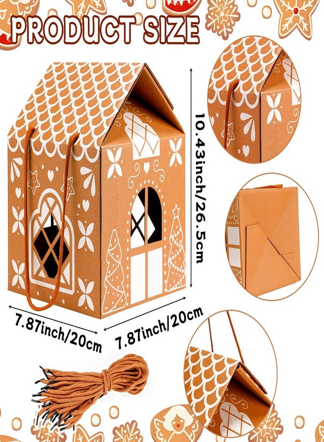 Resurhang 8 Pcs Large Christmas Gingerbread House Gift Box 10.43 Inch Christmas Cookie Packaging Candy Box Xmas Decor 3D Thick Wrap Container for Festive Holiday Treats and Party Favors - Image 3